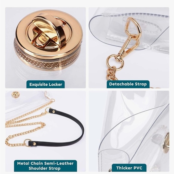 Clear Purse Stadium Approved, Clear Crossbody Shoulder Bag new - Picture 3 of 5